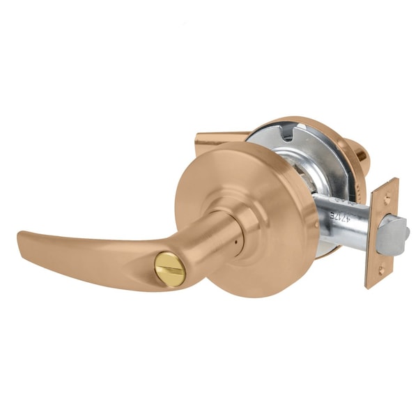 Schlage Grade 2 Privacy Cylindrical Lock with Field Selectable Vandlgard, Athens Lever, Non-Keyed, Satin Bro ALX40 ATH 612 - main